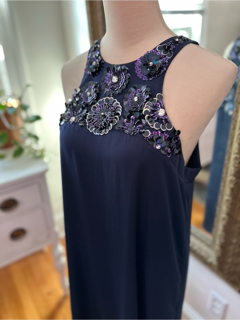 Lilly Pulitzer short dress rhinestone sequins blue bling luxury party silky fun